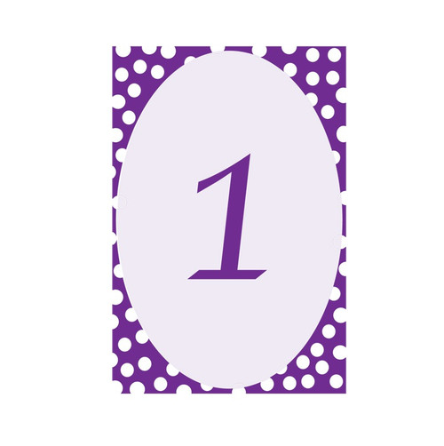 Purple Polka Dot Table Numbers Purple Polka Dot Table Numbers