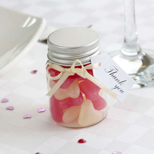 Pink and White Hearts - Mini Jar
