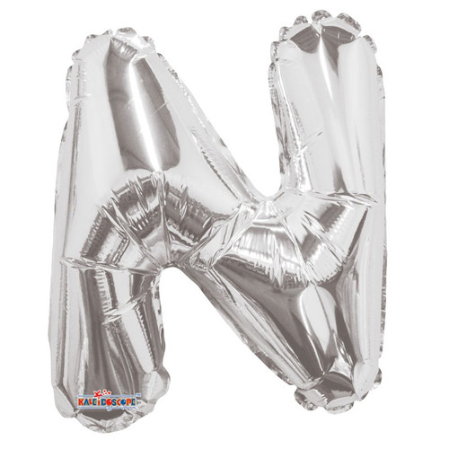 14" Silver Letter N Balloon 14" Silver Letter N Balloon