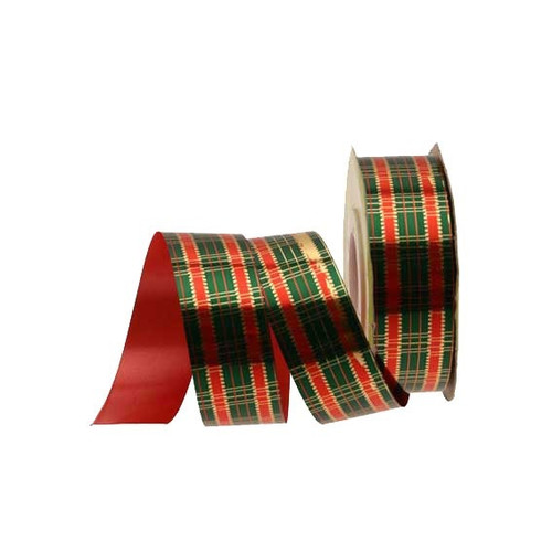 Metallic Tartan Ribbon 34mm