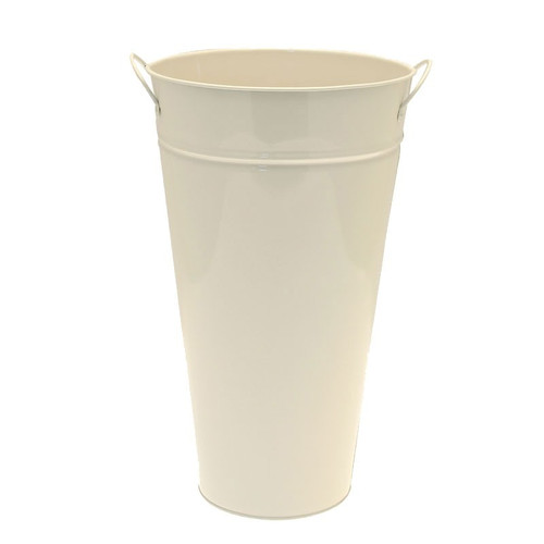 Cream Galvanised Vase 20cm Cream Galvanised Vase 20cm