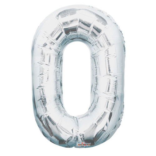 Silver 0 Big Number Balloon 34inch Silver 0 Big Number Balloon 34inch