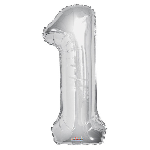 Silver 1 Big Number Balloon 34inch Silver 1 Big Number Balloon 34inch