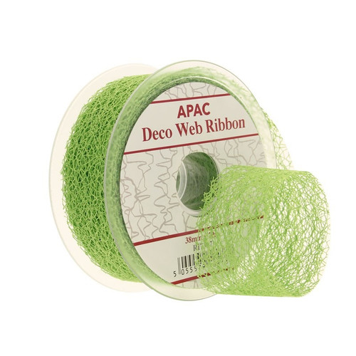 Lime Green Deco Web Ribbon 38mm Lime Green Deco Web Ribbon 38mm