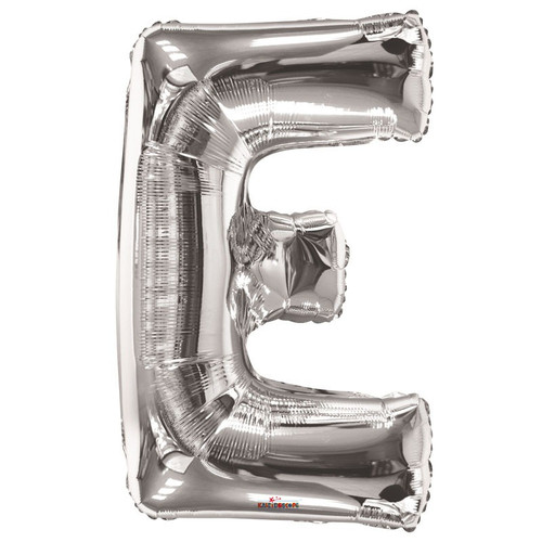 34" Silver Letter E Balloon