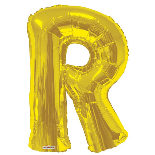 34" Gold Letter R Balloon