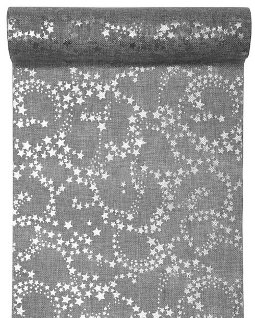 Silver Metallic Star Table Runner - Discontinued