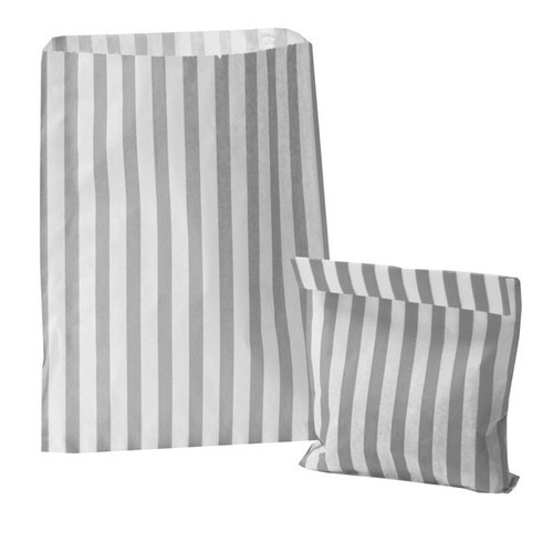 Silver Candy Stripe Sweet Bags Silver Candy Stripe Sweet Bags