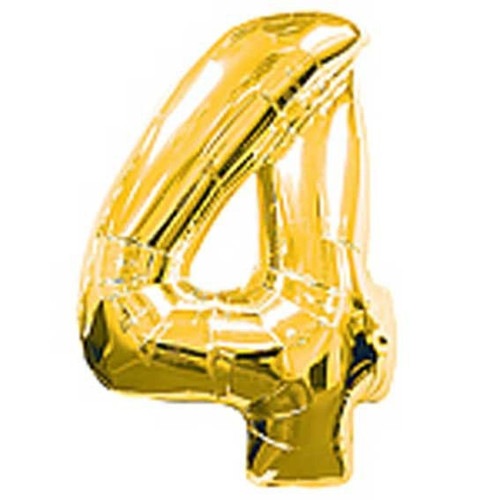 Big Number Balloon 4 Gold - 38 inch Big Number Balloon 4 Gold - 38 inch