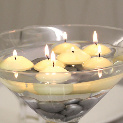 Large Ivory Floating Candles Pack of 8 Large Ivory Floating Candles Pack of 8