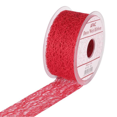 Red Deco Web Ribbon (50mm x 20m)