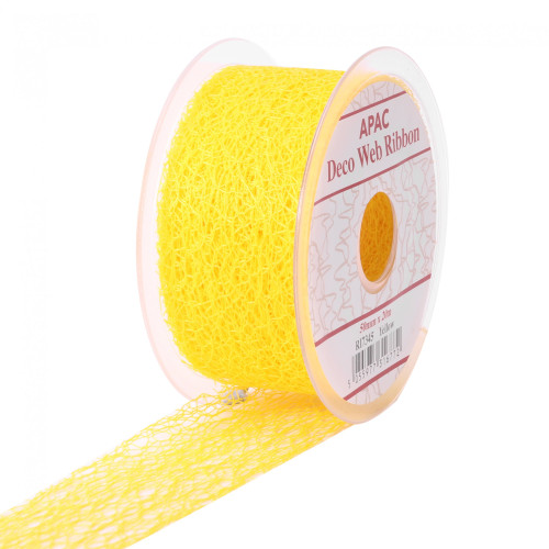 Yellow Deco Web Ribbon (50mm x 20m) Yellow Deco Web Ribbon (50mm x 20m)