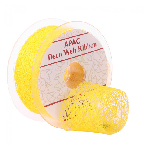 Yellow Deco Web Ribbon (38mm x 20m)
