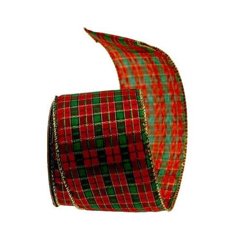 Wired Edge Tartan Ribbon (63mm x 10 yards) Wired Edge Tartan Ribbon (63mm x 10 yards)
