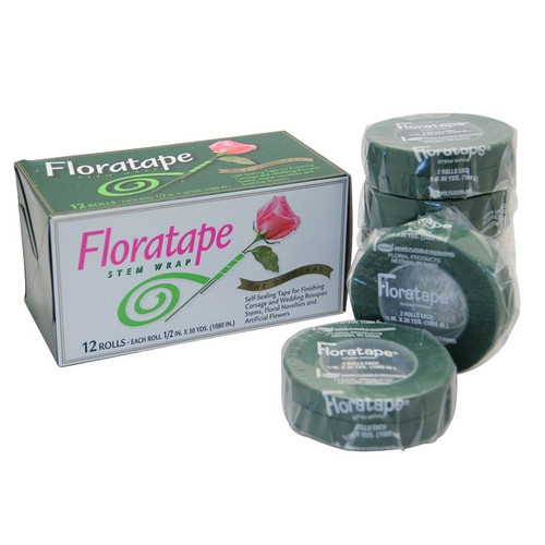 Dark Green Floratapebox of 12 rolls