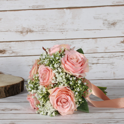 Personalised Medium Lisa Rose & Gypsophila Bouquet