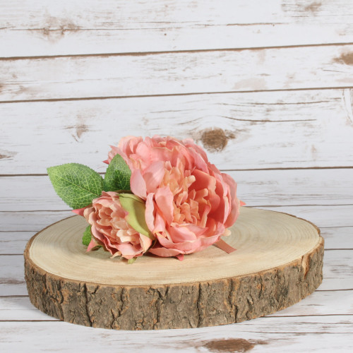 Double Antique Peony Buttonhole Double Antique Peony Buttonhole