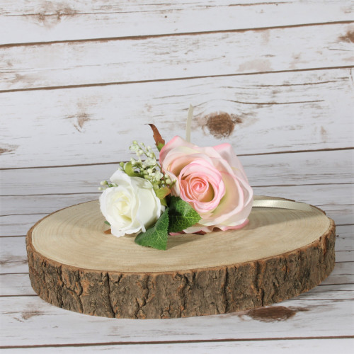Double Lisa Rose & Gypsophila Buttonhole Double Lisa Rose & Gypsophila Buttonhole