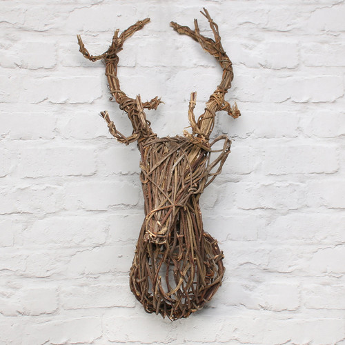 Natural Vine Wall-Mounted Reindeer Head