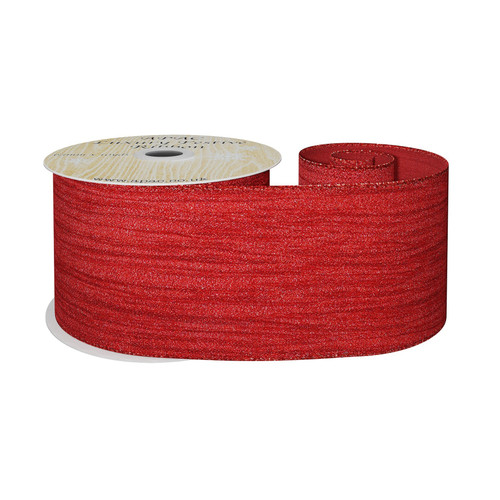 Red Metallic Crinkle Ribbon (63mm x 10yd)