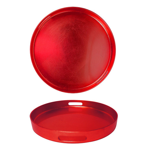 Red Round Serving Tray  - Discontinued