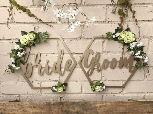 Personalised Bride & Groom Signs Personalised Bride & Groom Signs