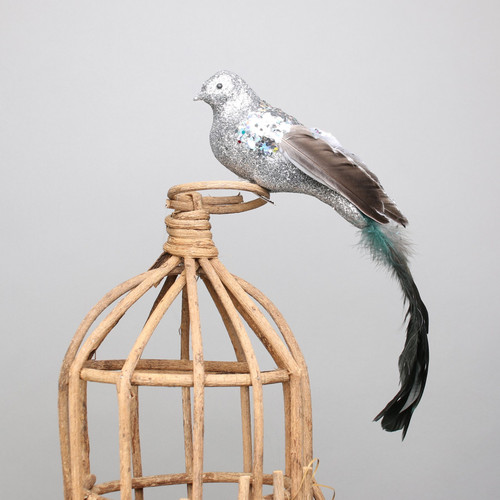 Silver Paradise Bird with clip Silver Paradise Bird with clip