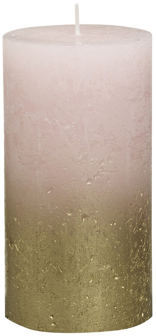 Bolsius Rustic Faded Gold Pink  Metallic Candle (130mm x 68mm) 