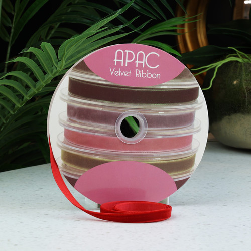Bright Red Velvet Ribbon (10mm x 20m) Bright Red Velvet Ribbon (10mm x 20m)