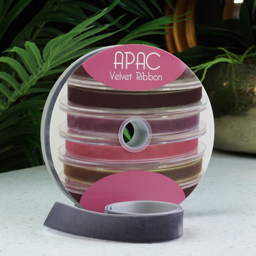 Grey Velvet Ribbon (25mm x 20m) Grey Velvet Ribbon (25mm x 20m)