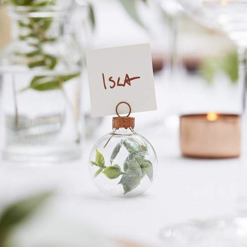 Eucalyptus Bauble Wedding Place Card Holders