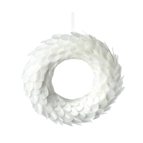 White Feather Wreath (30cm)