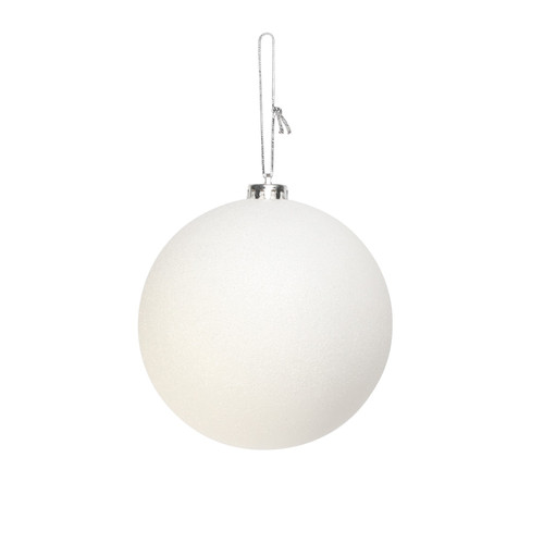 White Glitter Shatterproof Bauble (x1) (15cm) White Glitter Shatterproof Bauble (x1) (15cm)