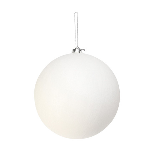 White Glitter Shatterproof Bauble (x1) (20cm) White Glitter Shatterproof Bauble (x1) (20cm)