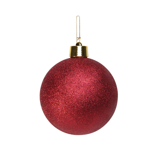 Burgundy Glitter Shatterproof Bauble (x1) (20cm) Burgundy Glitter Shatterproof Bauble (x1) (20cm)
