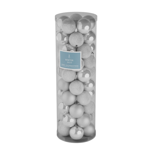 48 White Baubles (10cm) 48 White Baubles (10cm)