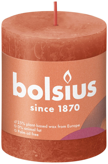 Earthy Orange Bolsius Rustic Shine Pillar Candle (80mm x 68mm) Earthy Orange Bolsius Rustic Shine Pillar Candle (80mm x 68mm)