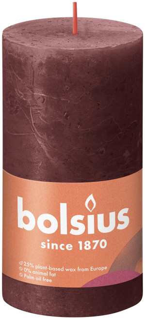 Velvet Red Bolsius Rustic Shine Pillar Candle (130 x 68mm) Velvet Red Bolsius Rustic Shine Pillar Candle (130 x 68mm)