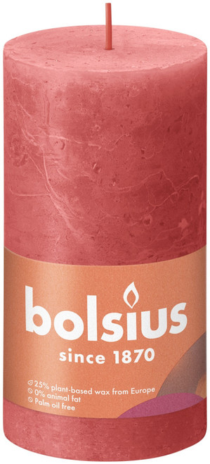 Blossom Pink Bolsius Rustic Shine Pillar Candle (130 x 68mm)