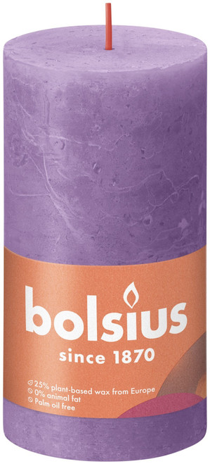 Vibrant Violet Bolsius Rustic Shine Pillar Candle (130 x 68mm) Vibrant Violet Bolsius Rustic Shine Pillar Candle (130 x 68mm)