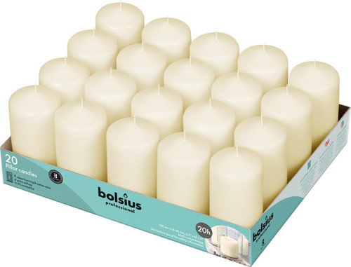 Bolsius Professional Ivory Pillar Candles - Tray of 20 (100mm x 48mm) Bolsius Professional Ivory Pillar Candles - Tray of 20 (100mm x 48mm)