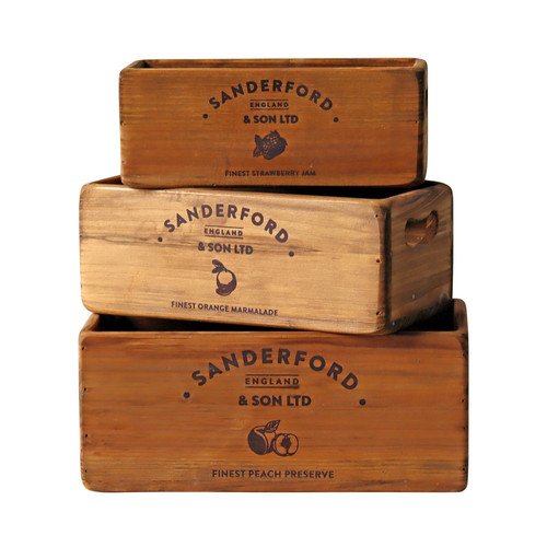 Brown Sanderford Crates (Set of 3) 