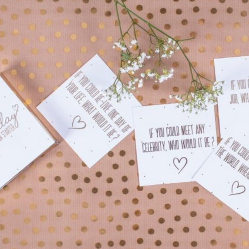 Gold & White Conversation Start Cards Gold & White Conversation Start Cards