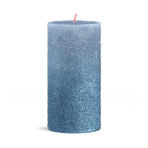 Sky Blue and Blue Bolsius Sunset Pillar Candle (130mm x 68mm)