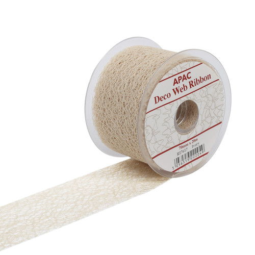 Ivory Deco Web Ribbon (70mm x 20m) Ivory Deco Web Ribbon (70mm x 20m)