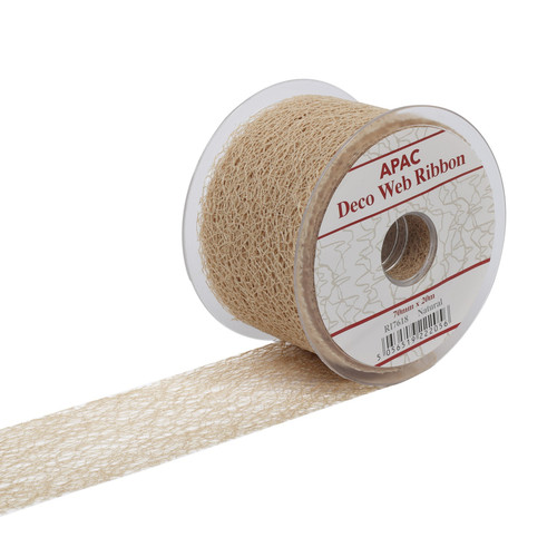 Natural Deco Web Ribbon (70mm x 20m)