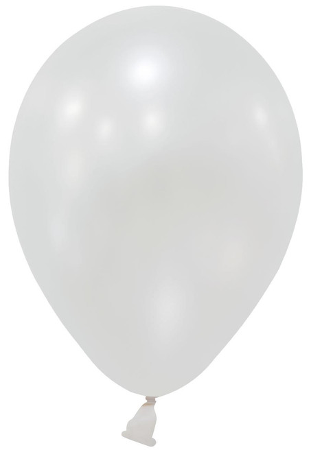 White Metallic Round Shape Latex Balloon - 5 inch (Pk 100) White Metallic Round Shape Latex Balloon - 5 inch (Pk 100)