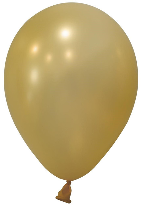 Gold Metallic Round Shape Latex Balloon - 5 inch (Pk 100) Gold Metallic Round Shape Latex Balloon - 5 inch (Pk 100)