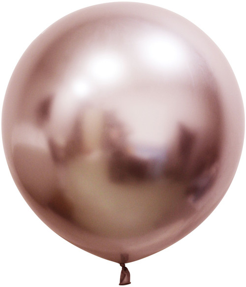 Rose Gold Chrome Jumbo Latex Balloon - 24 inch (Pk 3)