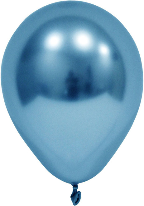 Blue Chrome Round Shape Latex Balloon - 6 inch (Pk 50) Blue Chrome Round Shape Latex Balloon - 6 inch (Pk 50)